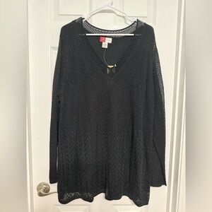 JM Collection Black V-Neck Knit Tunic